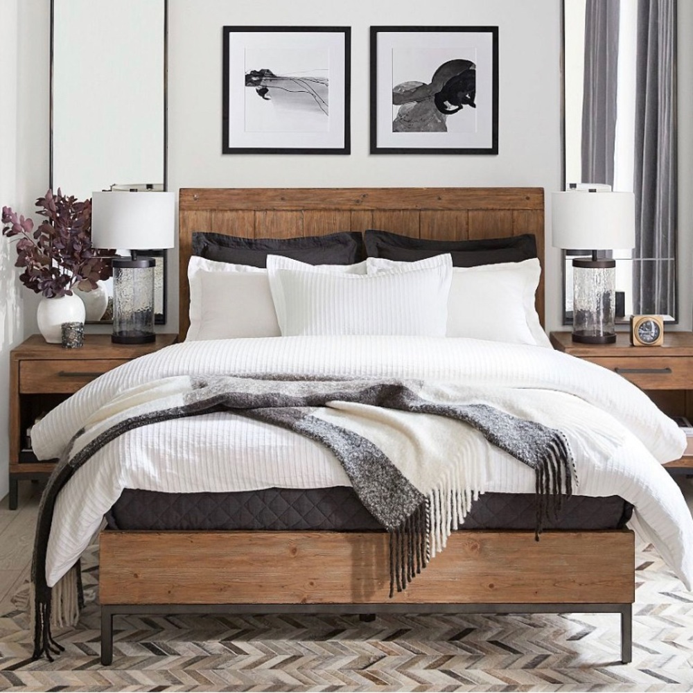 Pottery Barn Striped Matelasse Organic Cotton Duvet Cover